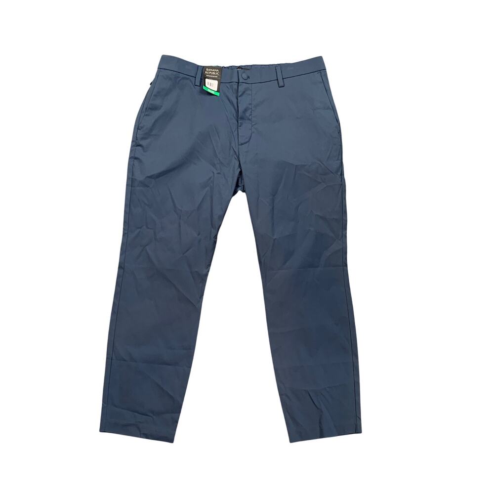 Banana Republic Pants Mens 38 Blue Gray Commuter Flex Flat Front Performance
